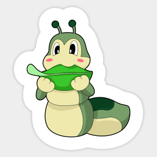 Caterpillar Eating Leaf Sticker